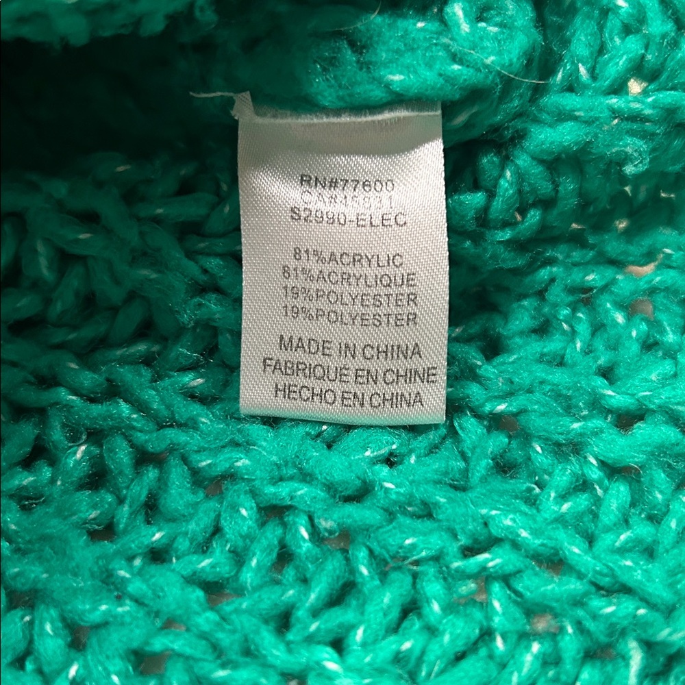 Women’s Saltwater LUXE Kelly Green Cropped Mock NeckSweater – Oversized| Small - Picture 6 of 6